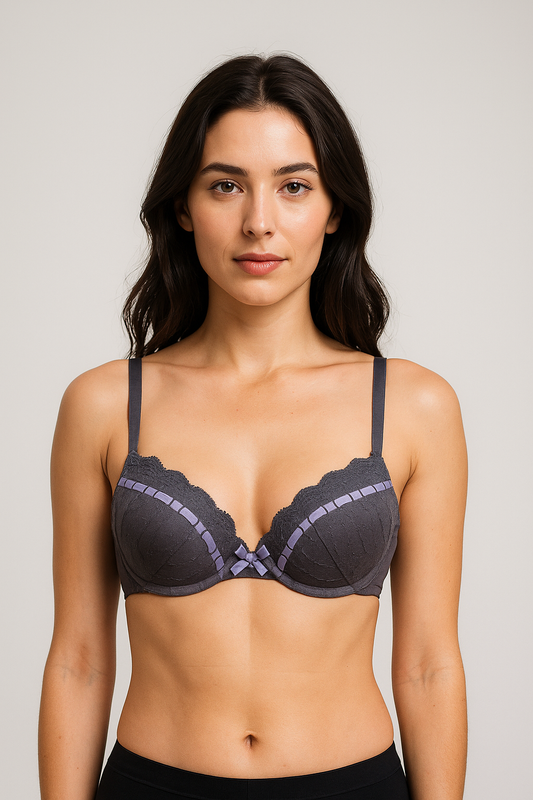 Charcoal Grace Double Padded Bra