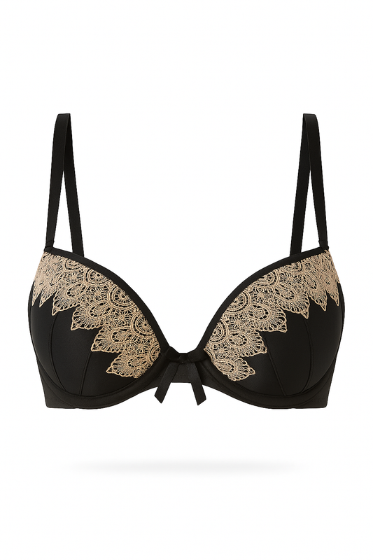 Noir Petal Double Padded Bra