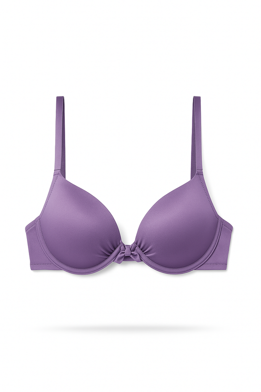 Plum Satin Double Padded Bra